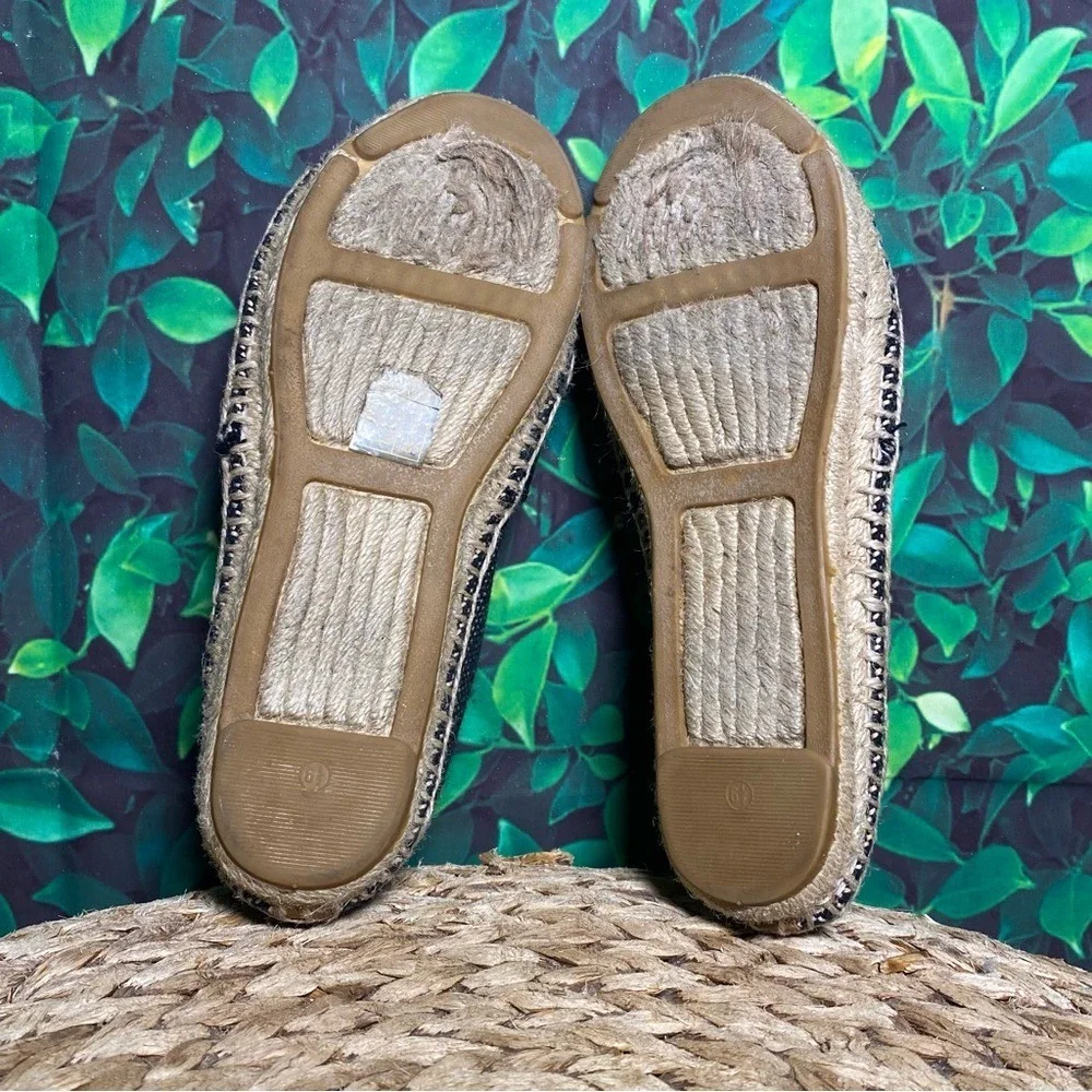 Tory Burch espadrille black leather double T